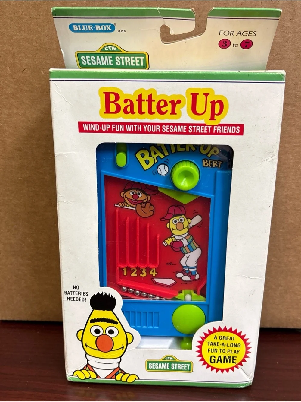 Vintage Sesame Street Bert & Ernie Batter Up Handheld Game Toy NOS 1992 Open Box